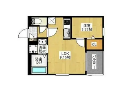 REGALEST KARUMO サウス(1LDK/3階)の間取り写真