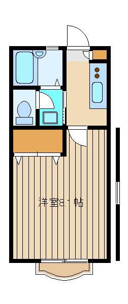 第5グリーンハイツ(1K/1階)の間取り写真