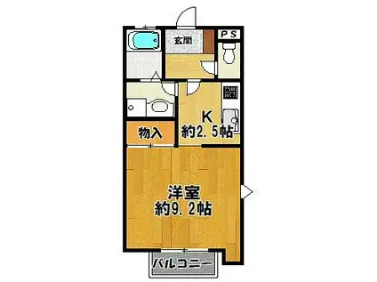 ルシエール三田3番館C棟(ワンルーム/1階)の間取り写真