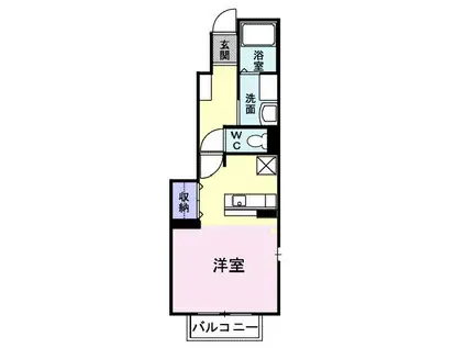 カルムメゾン(ワンルーム/1階)の間取り写真