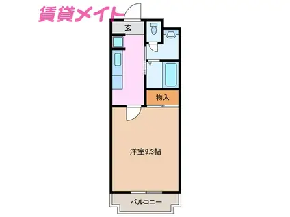 グレイスヒル(1K/2階)の間取り写真