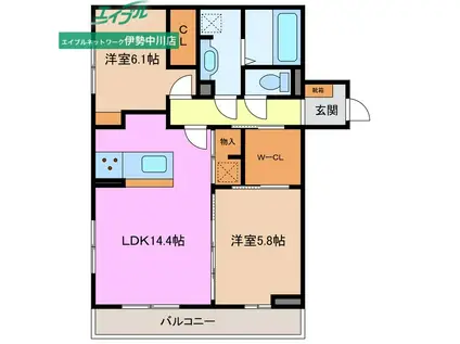 D ROYAL HISAI(2LDK/3階)の間取り写真