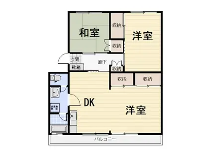 総和ハイツ12(2LDK/2階)の間取り写真