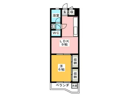 JR東海道本線 岐阜駅 バス乗車時間:42分 最寄りバス停で下車 徒歩5分 4階建 築45年(1LDK/2階)の間取り写真