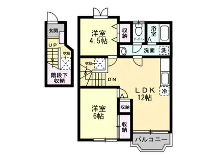 グランシャリオ(2LDK/2階)の間取り写真