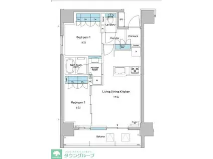 ルフォンプログレ志村坂上(2LDK/1階)の間取り写真