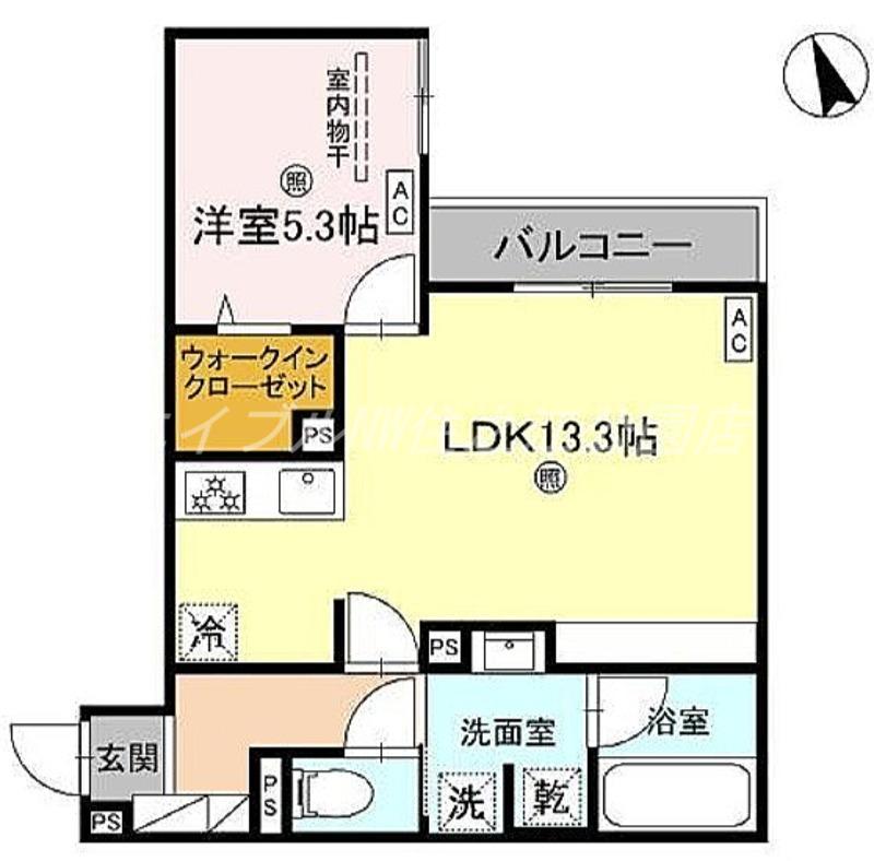 クラシスト東粉浜ウエスト(1LDK/3階)の間取り写真