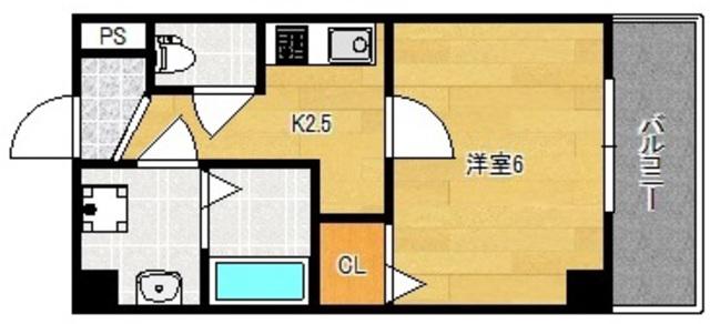 グランパシフィック清水丘(1K/9階)の間取り写真