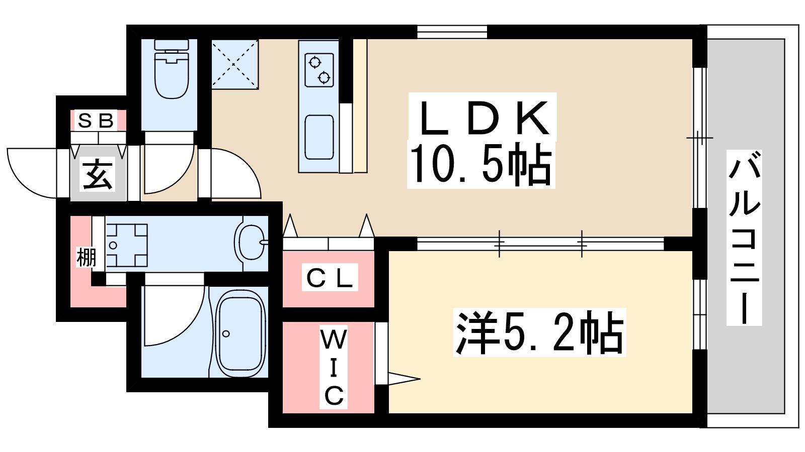 スプランディッド新大阪8(1LDK/12階)の間取り写真