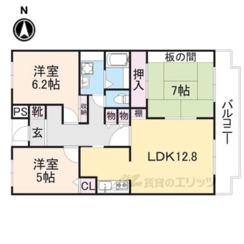 グランパティオ壱番館(3LDK/1階)の間取り写真