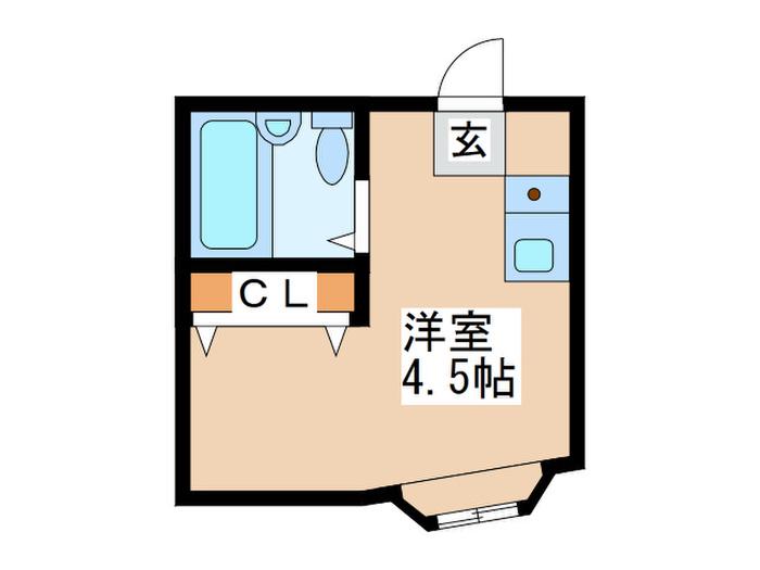 ハイツK&KIII(ワンルーム/2階)の間取り写真