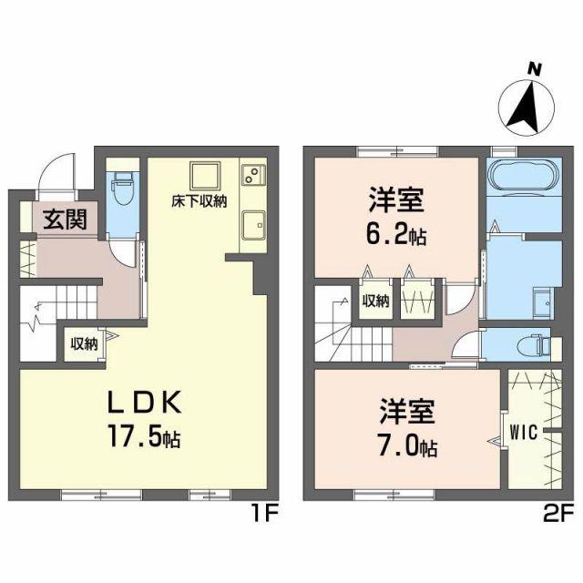 ルミエール学校町 B(2LDK/1階)の間取り写真