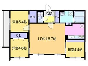 MJクレスト元町(3LDK/4階)の間取り写真