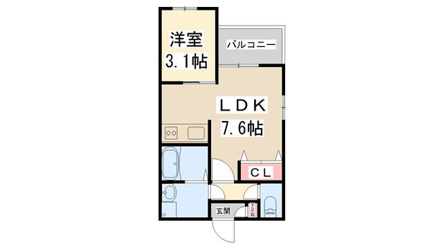 REGALEST-KLC川西II(1LDK/1階)の間取り写真