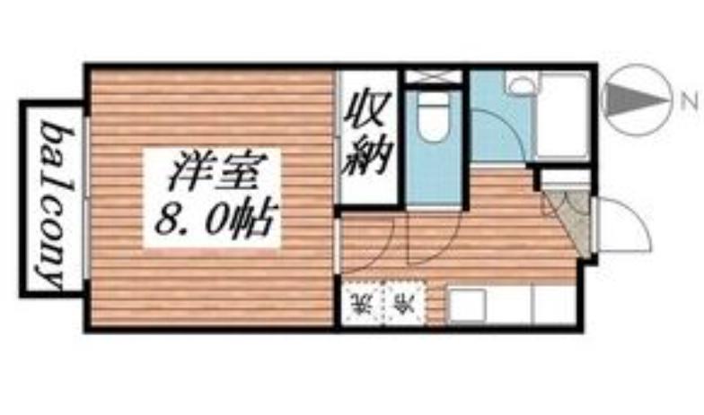 アンクラージェ小松島(1K/1階)の間取り写真