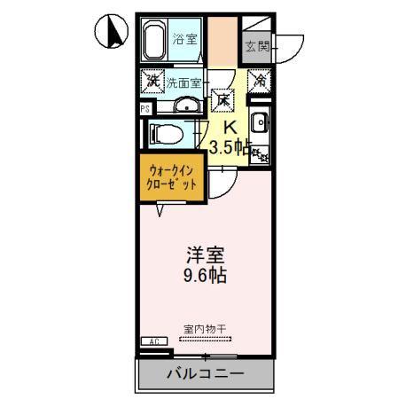エーデルハイムIII(1K/1階)の間取り写真