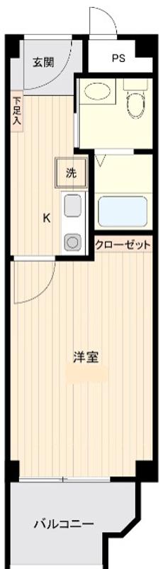 バルミー赤坂(1K/2階)の間取り写真