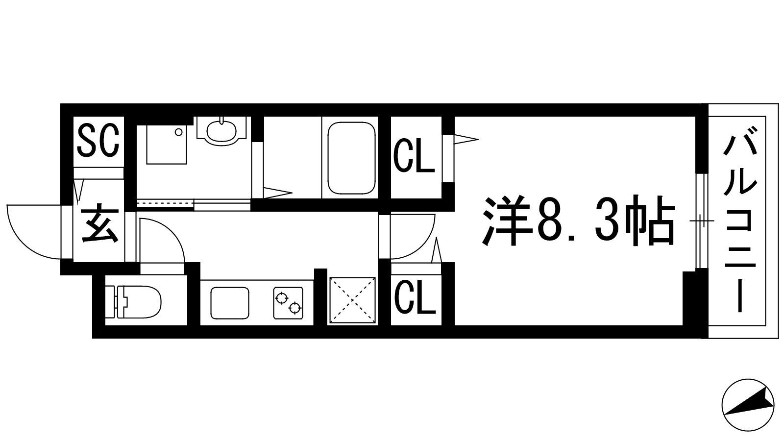 コンテ池田(1K/2階)の間取り写真