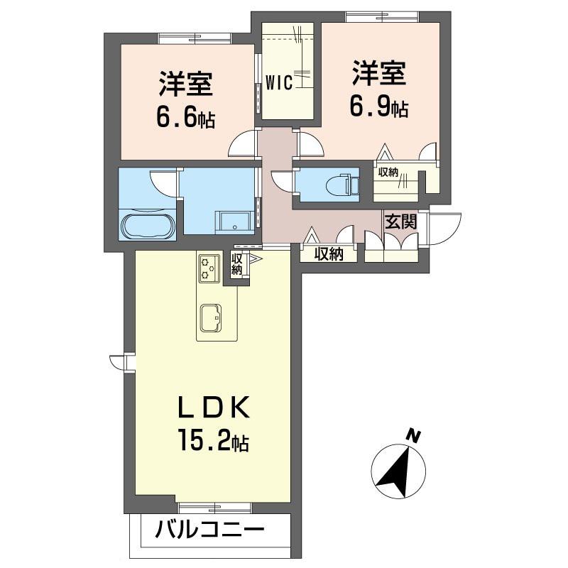 シャーメゾンRICHE(2LDK/3階)の間取り写真