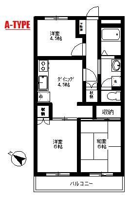 センチュリーハイツ(3DK/4階)の間取り写真