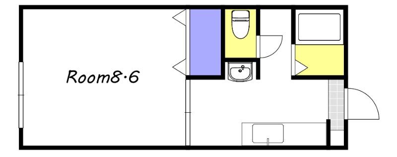 プラッツ21B(1K/1階)の間取り写真