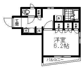 メゾンフルール(1K/2階)の間取り写真