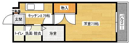 カーサ大塚2ND(1K/1階)の間取り写真