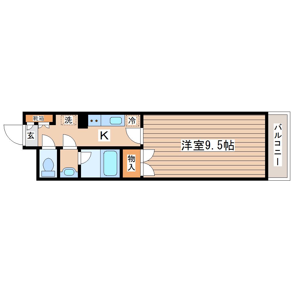 ロイヤルヒルズ中野(1K/2階)の間取り写真