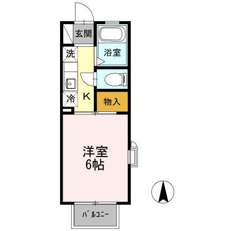 アネックスSHIMA(1K/2階)の間取り写真