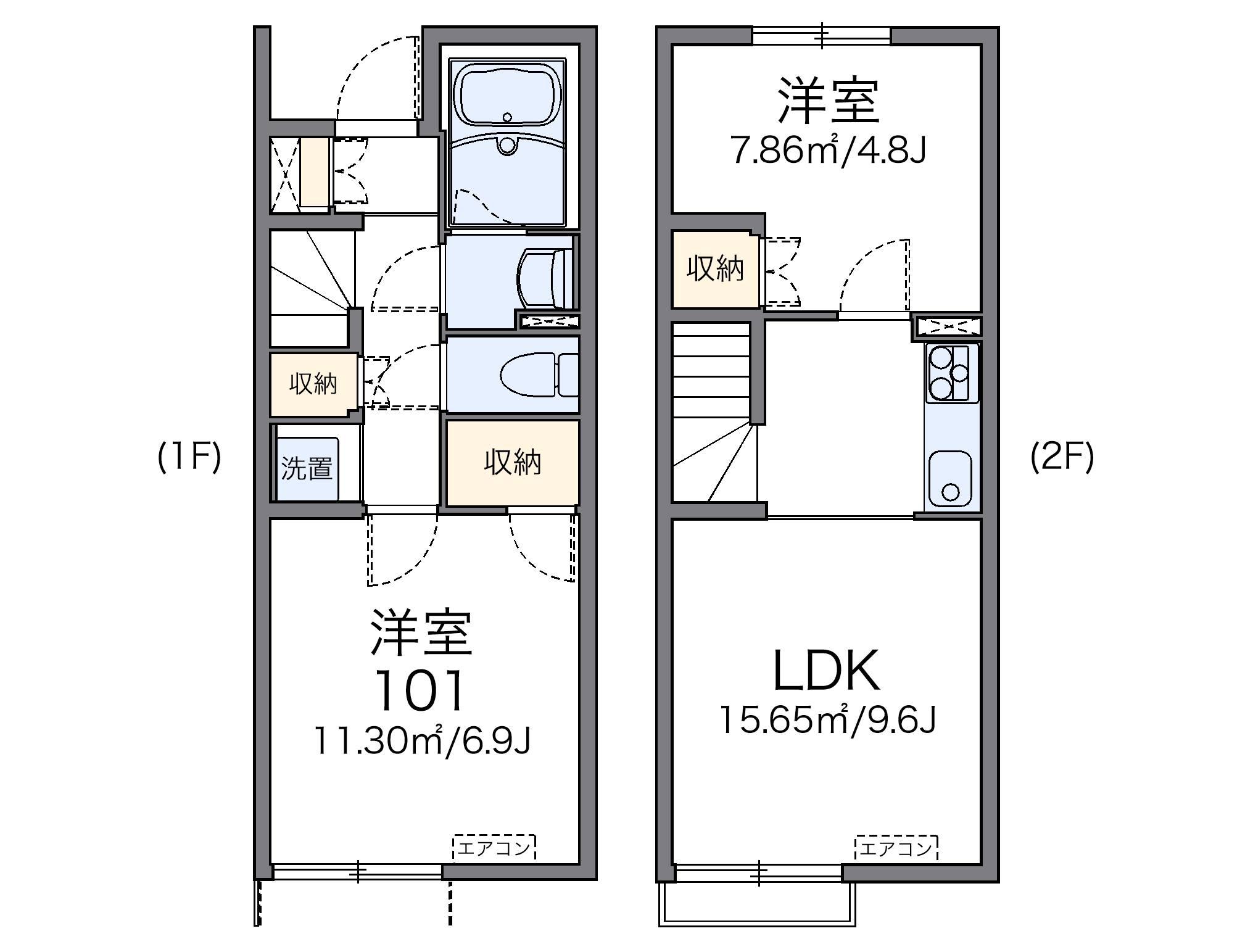 レオネクストサニーハウス前原(2LDK/1階)の間取り写真