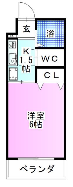 SKビル(1K/3階)の間取り写真