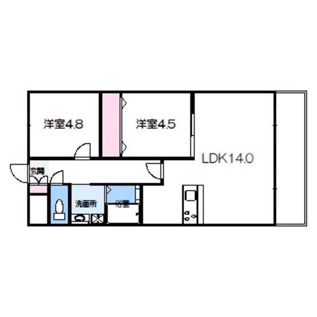 グレースコーポ都島(2LDK/2階)の間取り写真