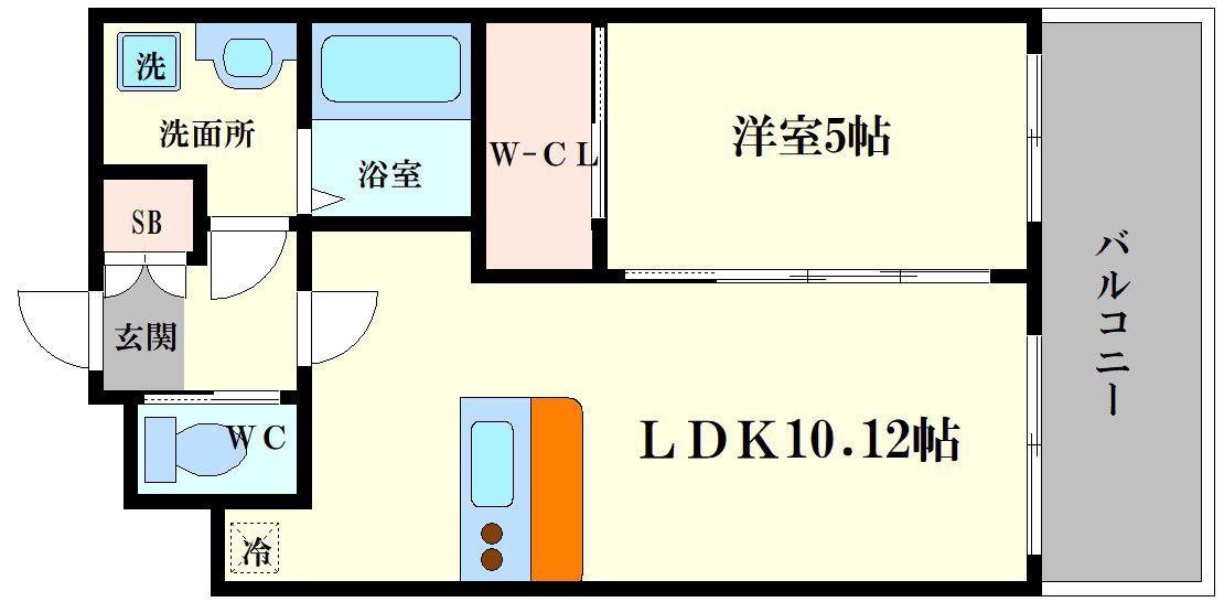 プレジオ難波EURO(1LDK/15階)の間取り写真