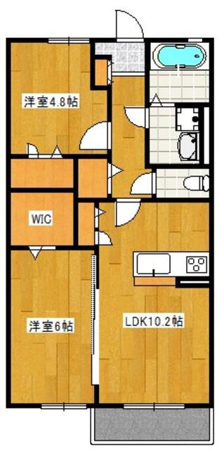 ハイム老司(2LDK/2階)の間取り写真