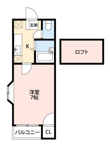 VERY高宮(1K/2階)の間取り写真