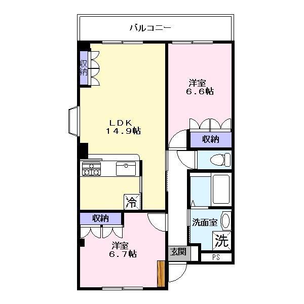 レマルージュ(2LDK/2階)の間取り写真