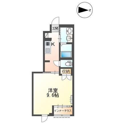 ルミエール宮路(1K/1階)の間取り写真