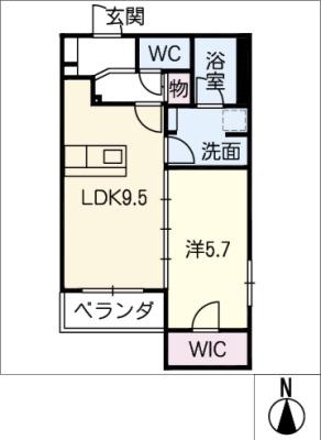 アルカンシエル泉(1LDK/4階)の間取り写真
