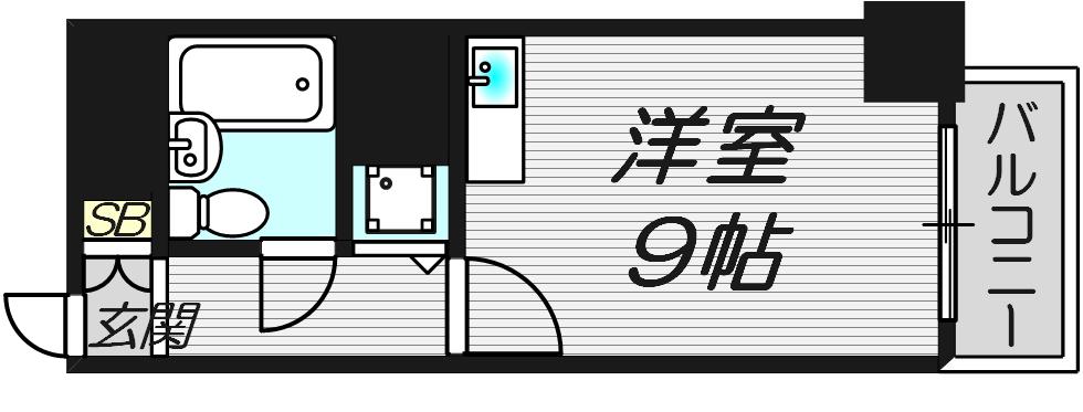 アストロヴィラ松屋町(ワンルーム/9階)の間取り写真