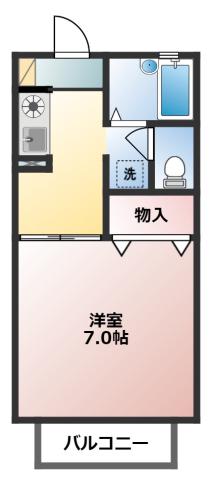 グリーンパレス(1K/1階)の間取り写真