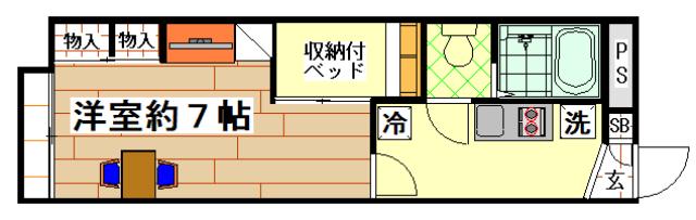 レオパレスANNEX EST(1K/2階)の間取り写真