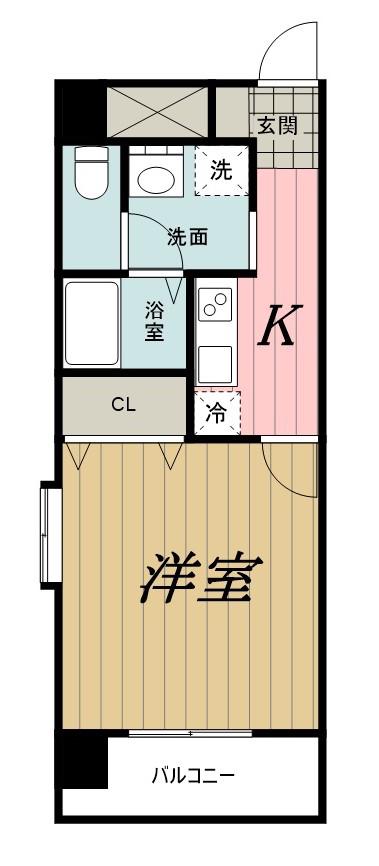 都町小川マンション(1K/5階)の間取り写真