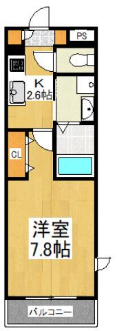 グラーノ(1K/2階)の間取り写真