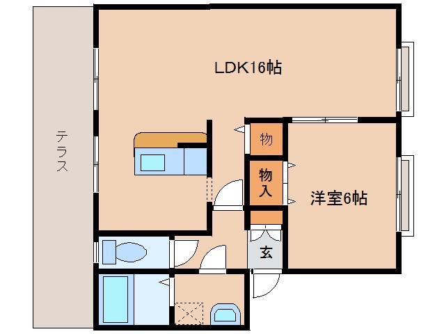 アーバントラッド大西II(1LDK/1階)の間取り写真