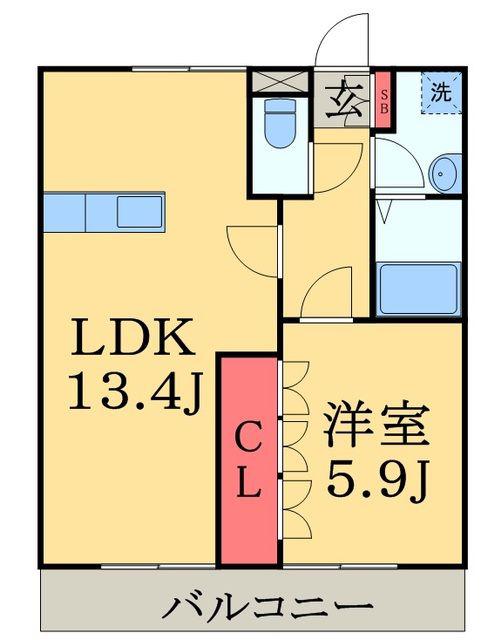 GRAND COURT I(1LDK/1階)の間取り写真
