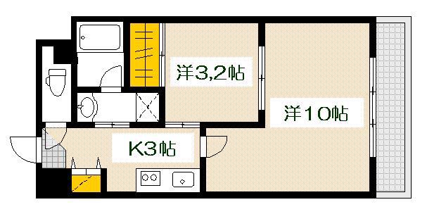 MELLROSE (2K/6階)の間取り写真