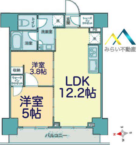 ザ・ライオンズフォーシア鶴見(2LDK/8階)の間取り写真