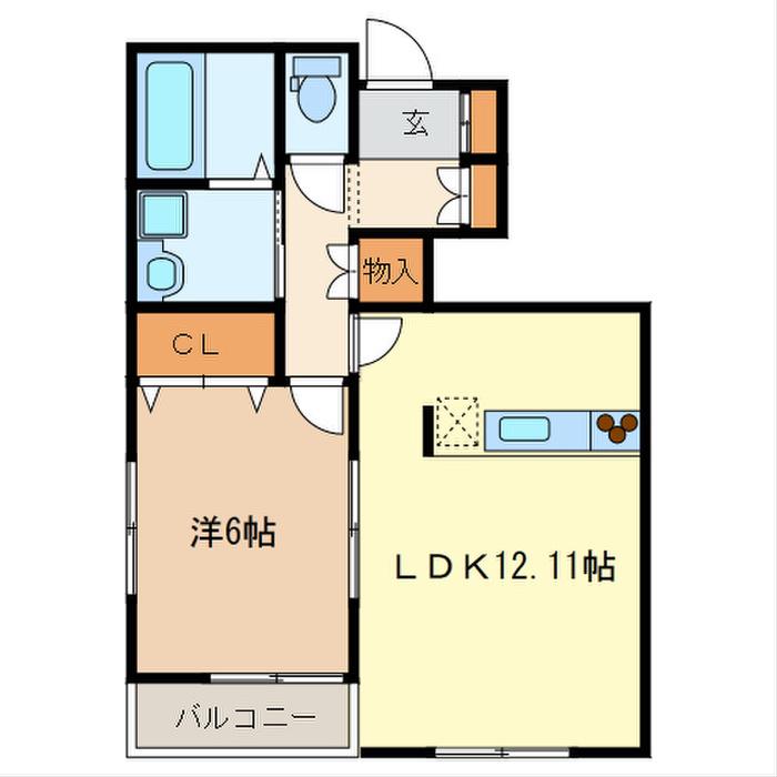 LE-CIEL(1LDK/1階)の間取り写真