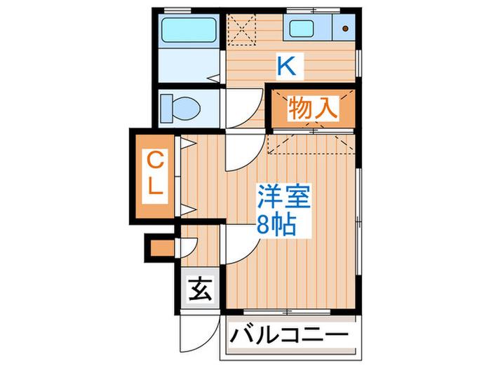 ホームズC棟(1K/1階)の間取り写真