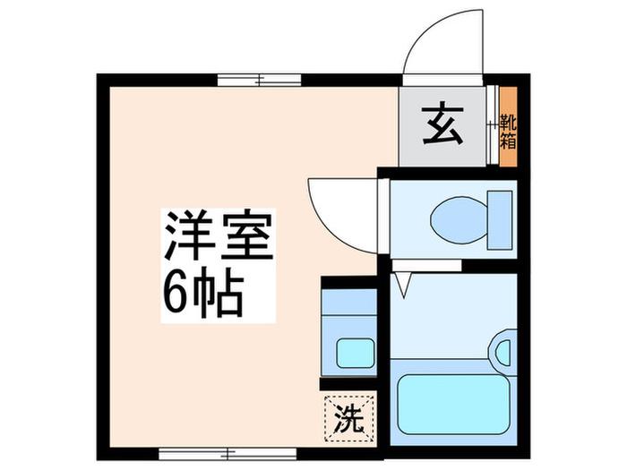 鴨居コーヨーハイツ(ワンルーム/1階)の間取り写真